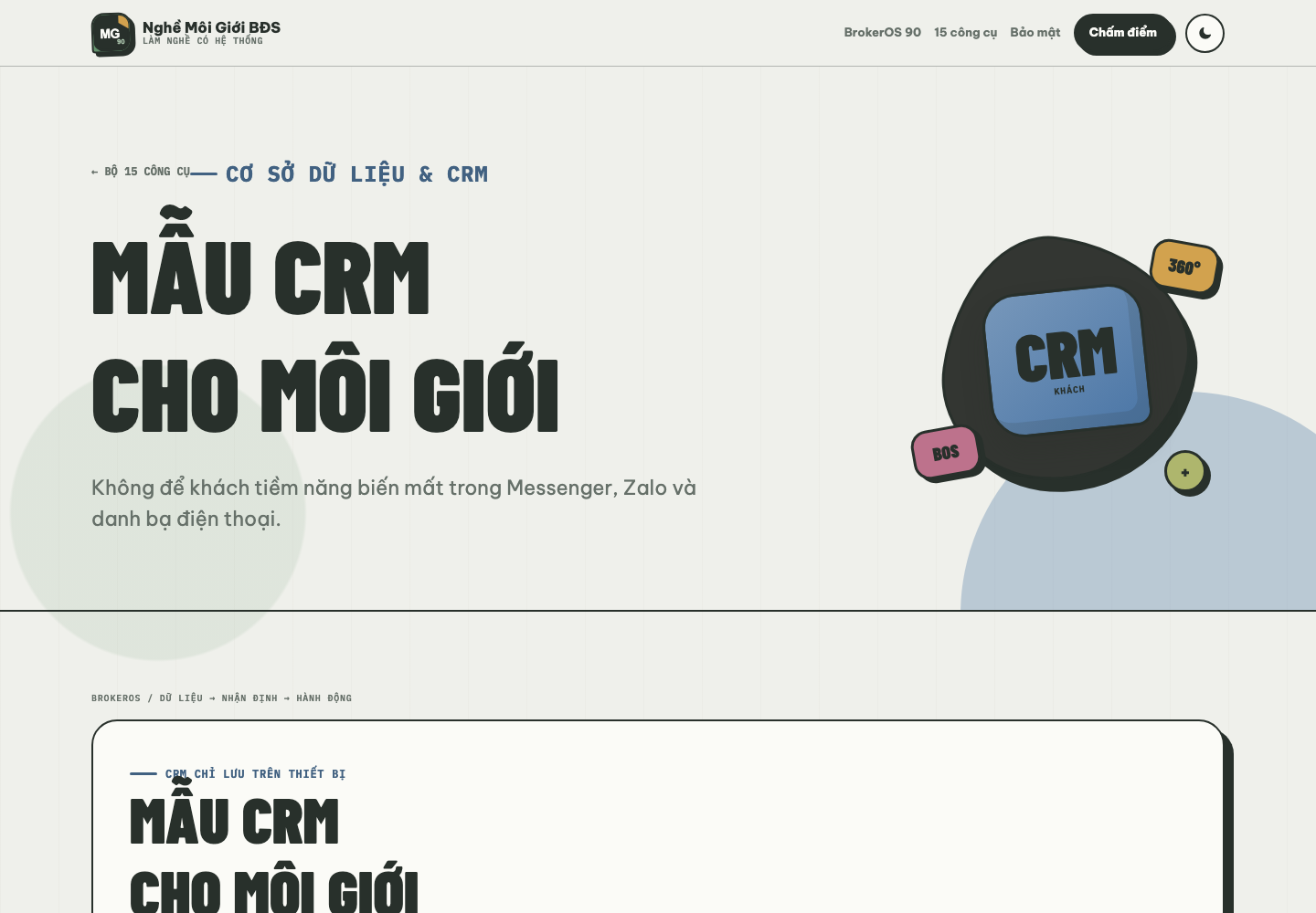 Giao diện mẫu CRM